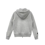 Chrome Hearts Leather Cross Patch Grey Zip Up Hoodie