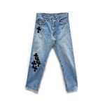 Chrome Hearts Levi's 501 Alligator Cross Patch Denim Jeans