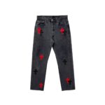 Chrome Hearts Levi's 501 Black Red Cross Patch Grey Jeans