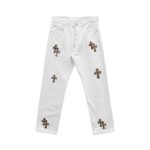 Chrome Hearts Levi's 501 Leopard Cross Patch White Jeans