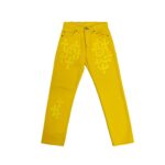 Chrome Hearts Levi's 501 Yellow Cross Leather Patch Jeans