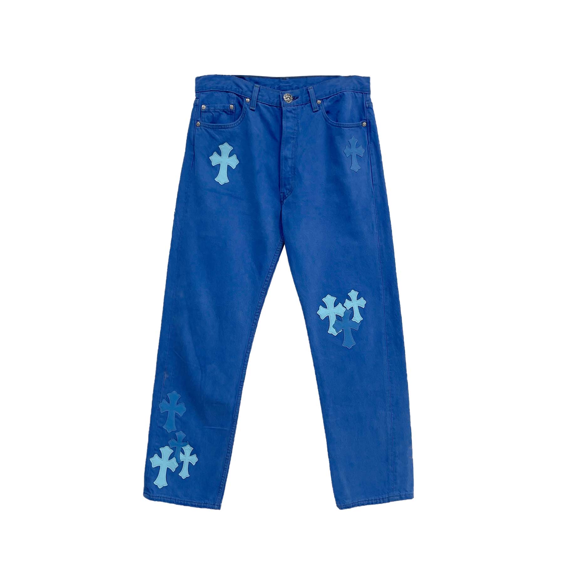 chrome-hearts-levis-london-exclusive-blue-cross-patch-jeans-2580038.jpg Chrome Hearts Levi's London Exclusive Blue Cross Patch Jeans - Image 1