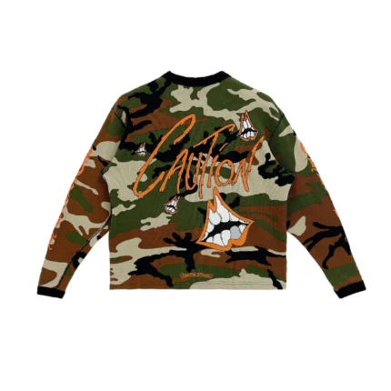 Chrome Hearts Matty Boy Camouflage Waffle Thermal Long Sleeve Tee