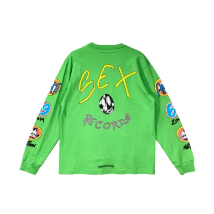 Chrome Hearts Matty Boy Sex Record Green Long Sleeve T-shirt