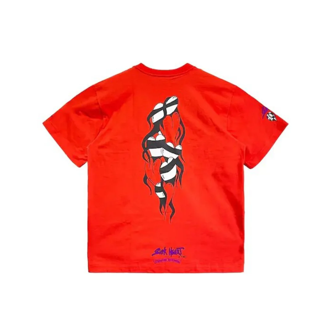 Chrome Hearts Matty Boy Red Flame Hearts Short Sleeve Tee Chrome Hearts Matty Boy Red Flame Hearts Short Sleeve Tee