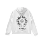 Chrome Hearts Miami Exclusive Horseshoe Logo White Pullover Hoodie