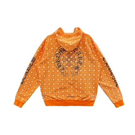 Chrome Hearts Miami Exclusive Horseshoe Zip Up Hoodie Motif Orange