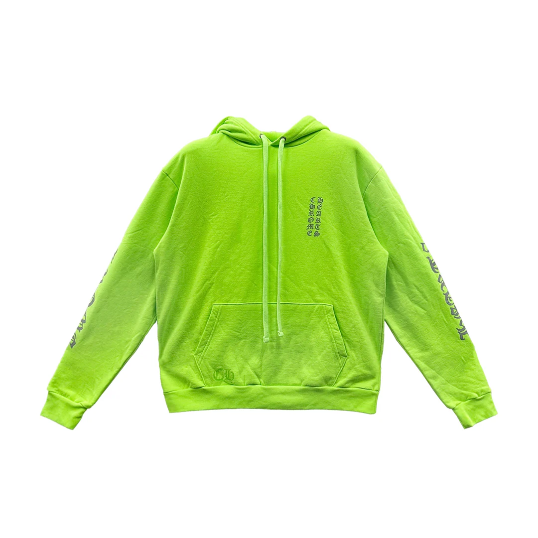 Chrome Hearts Miami Exclusive Script Logo Neon Green Hoodie Chrome Hearts Miami Exclusive Script Logo Neon Green Hoodie