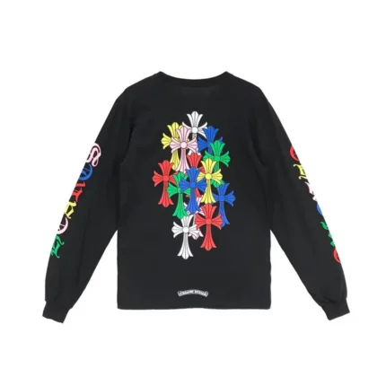 Chrome Hearts Multi Color Cross Logo Black Long Sleeves T-shirt