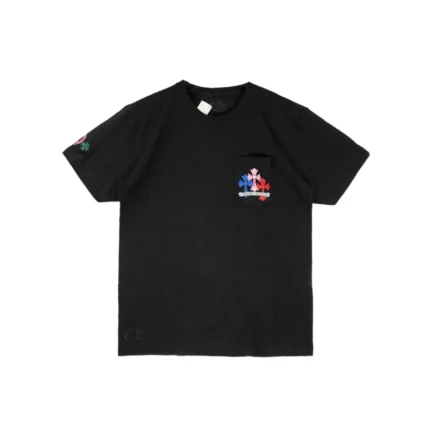 Chrome Hearts Multi-Color Cemetery Cross Black Short Sleeve T-Shirt Tee