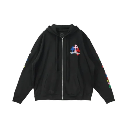 Chrome Hearts Multi-Color Cemetery Cross Logo Zip Up Hoodie