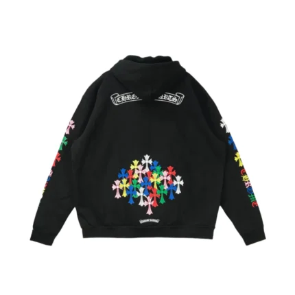 Chrome Hearts Multi-Color Cemetery Cross Logo Zip Up Hoodie