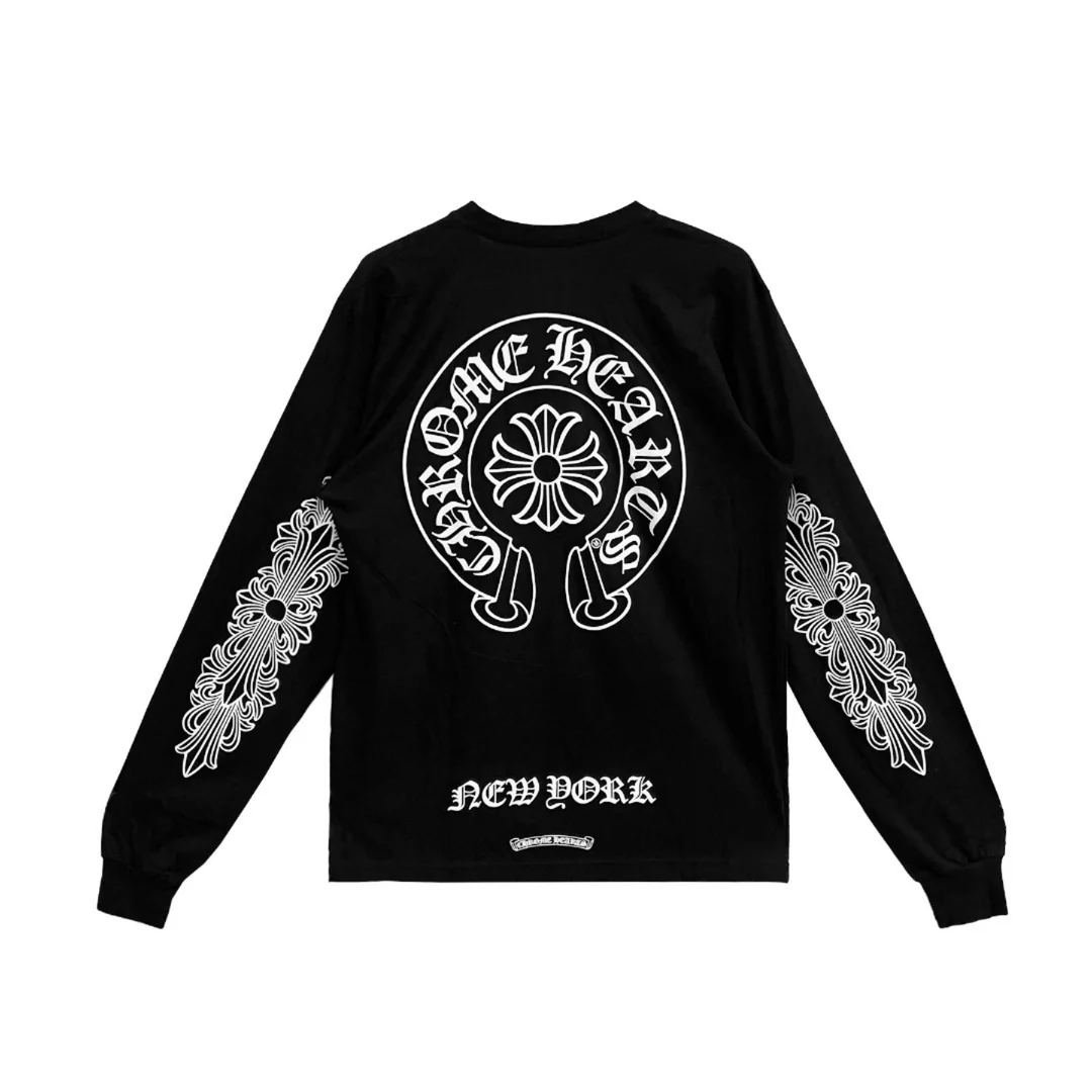 Chrome Hearts New York Exclusive Horseshoe Logo Long Sleeve T-shirt Chrome Hearts New York Exclusive Horseshoe Logo Long Sleeve T-shirt