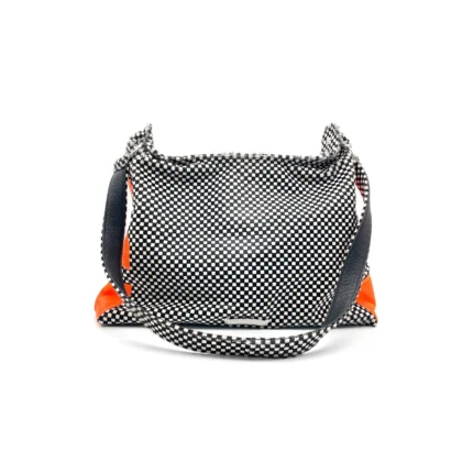 Chrome Hearts Orange Cross Patch Pony Hair Checkerboard Lyon Bag