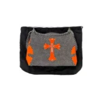 Chrome Hearts Orange Cross Patch Pony Hair Checkerboard Lyon Bag