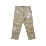 Chrome Hearts Pink Cross Leather Patch Carpenter Pants