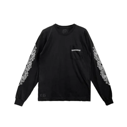 Chrome Hearts Pink Dagger Script Logo Long Sleeves Tee