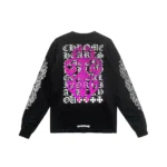 Chrome Hearts Pink Dagger Script Logo Long Sleeves Tee