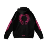 Chrome Hearts Pink Horseshoe Floral Sleeve Zip Up Hoodie