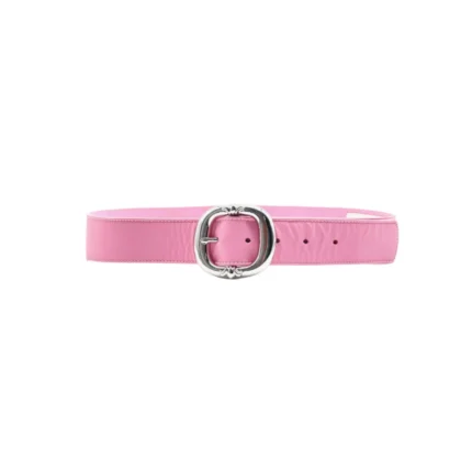 Chrome Hearts Pink Leather Belt with Silver Buckle