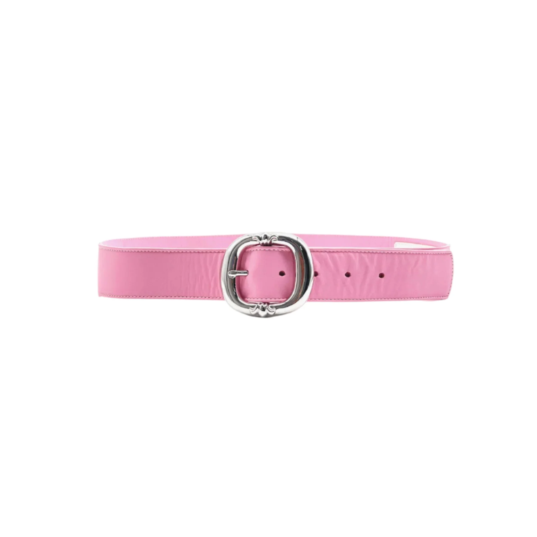 Chrome Hearts Pink Leather Belt with Silver Buckle Chrome Hearts Pink Leather Belt with Silver Buckle