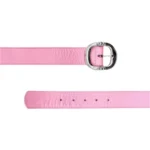 Chrome Hearts Pink Leather Belt with Silver Buckle