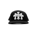 Chrome Hearts Pony Hair Triple Cross Patch Black Baseball Cap