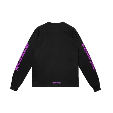 Chrome Hearts Purple Letter Collar Long Sleeve T-Shirt Tee