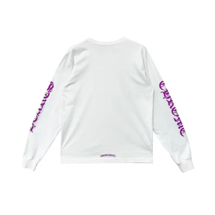 Chrome Hearts Purple Letter Collar Long Sleeve T-Shirt Tee