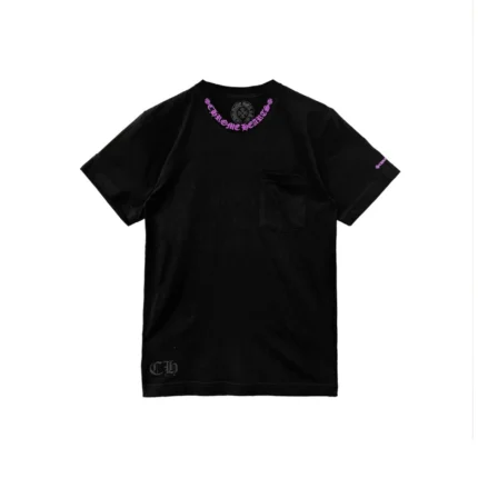 Chrome Hearts Purple Neck Script Logo Short Sleeve Tee