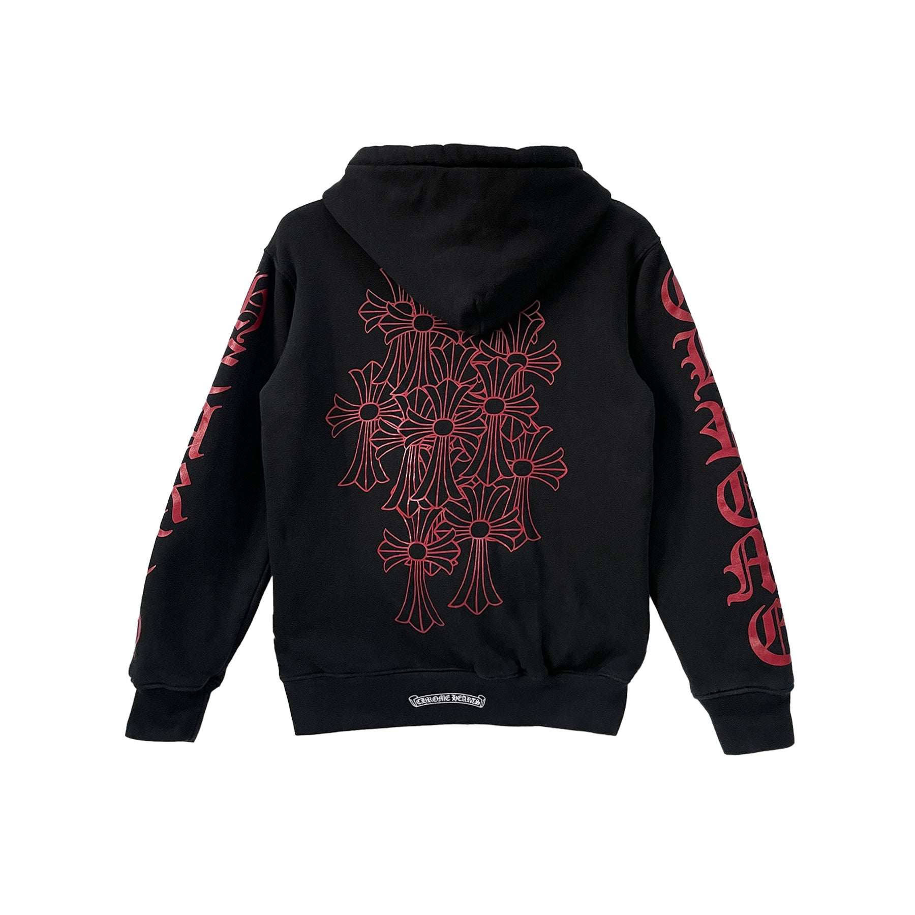 chrome-hearts-red-dagger-logo-zip-up-hoodie-2577953.jpg Chrome Hearts Red Dagger Logo Zip Up Hoodie - Image 1