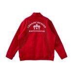 Chrome Hearts Red Hollywood Cross Logo Half Zip Sweatshirt