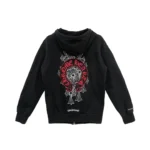 Chrome Hearts Red Horseshoe Logo Zip Up Hoodie