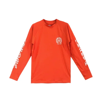 Chrome Hearts Red Horseshoe Script Logo Biking Shirt
