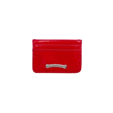 Chrome Hearts Red Patent Silver Studs Cardholder
