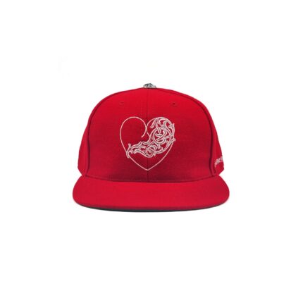 Chrome Hearts Red Vine Heart Embroidered Cap