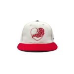 Chrome Hearts Red & White Vine Hearts Embroidered Cap