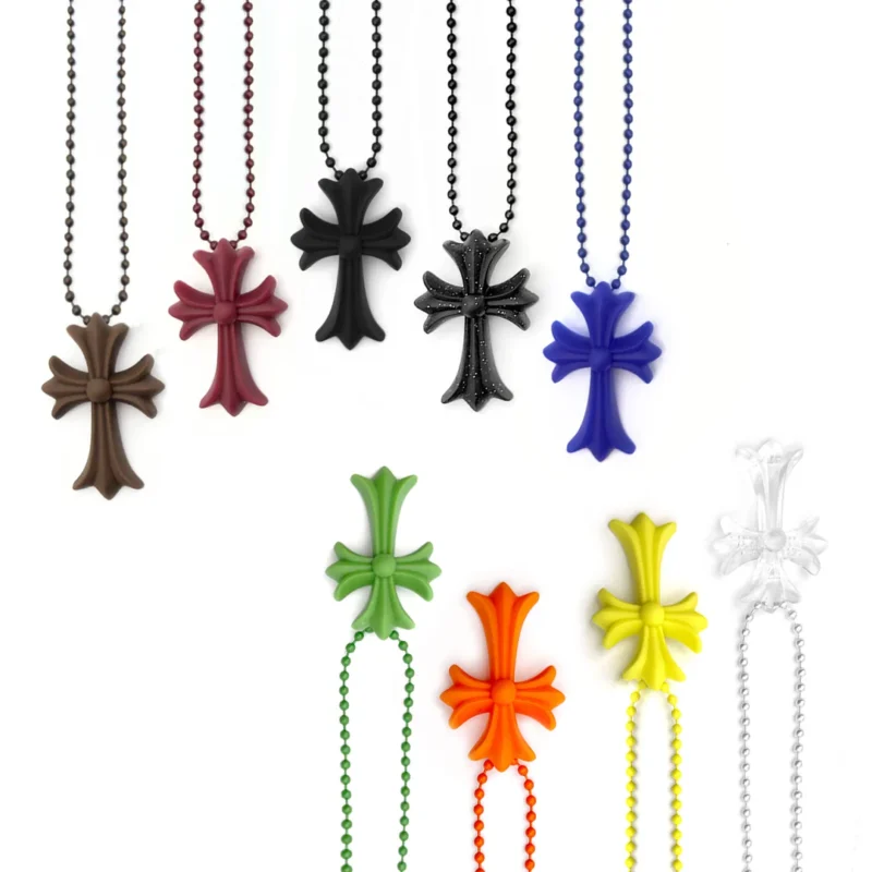 Chrome Hearts Resin Cross Pendant Ball Chain Necklace