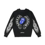 Chrome Hearts Rolling Stone Horseshoe Logo Zip Up Hoodie