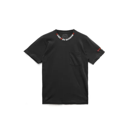 Chrome Hearts Rolling Stone Tongue Scroll Black Short Sleeve