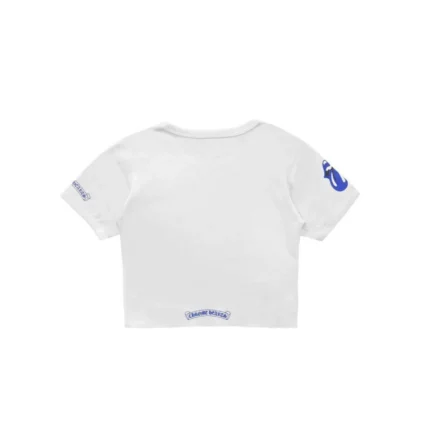 Chrome Hearts Rolling Stones Blue Neck Logo Baby Short Sleeve Tee Shirt