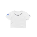 Chrome Hearts Rolling Stones Blue Neck Logo Baby Short Sleeve Tee Shirt