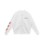 Chrome Hearts Rolling Stones Script Red Logo Zip Up Hoodie