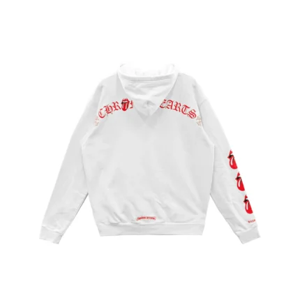 Chrome Hearts Rolling Stones Script Red Logo Zip Up Hoodie