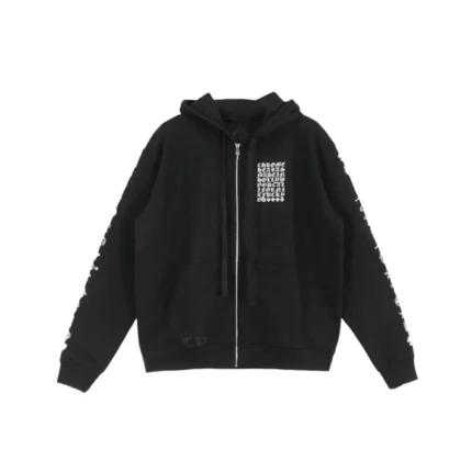 Chrome Hearts Script Logo Zip Up Hoodie
