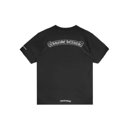 Chrome Hearts Scroll Label Black Short Sleeve T-Shirt Tee
