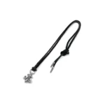 Chrome Hearts Silver BS Fleur Leather Braids Chain Necklace