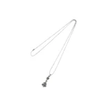 Chrome Hearts Silver 1 Ball BS Fleur Ball Chain Necklace