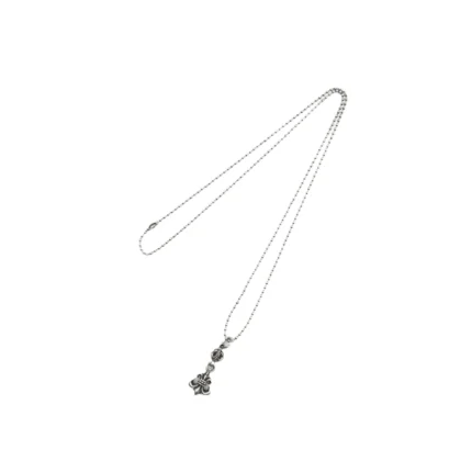 Chrome Hearts Silver 1 Ball BS Fleur Ball Chain Necklace