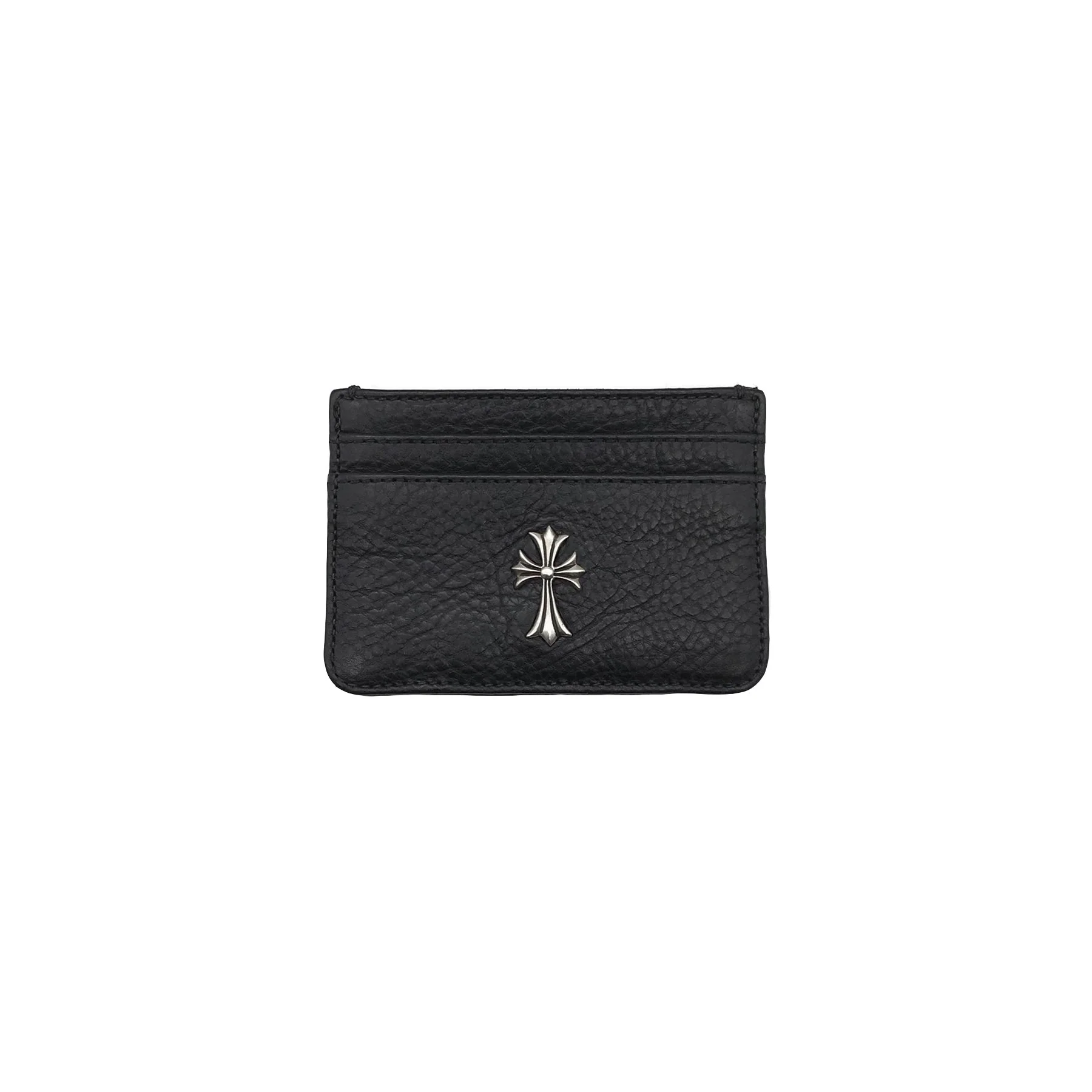 Chrome Hearts Silver Cross Black Leather Cardholder Chrome Hearts Silver Cross Black Leather Cardholder